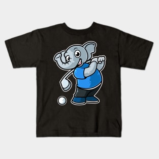 Elephant Golf Player Golfer Golfing Funny Kids Boys design Kids T-Shirt